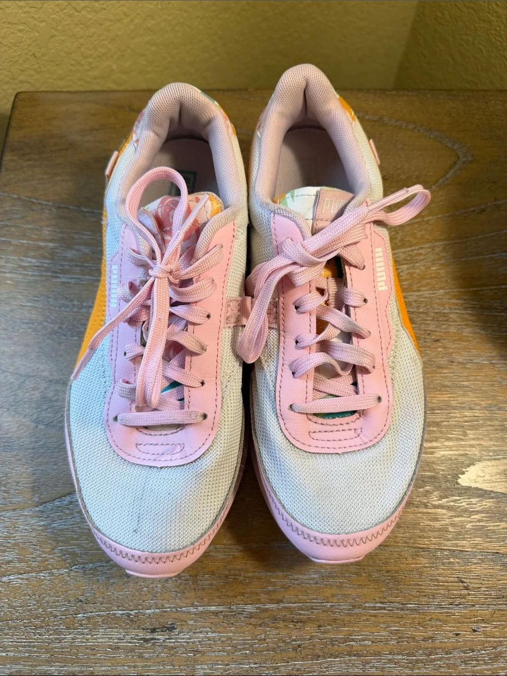 Puma Women's Pink and Orange Retro Runner Sneaker